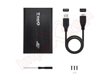 CAJA EXTERNA 2.5' SATA TOOQ NEGRA USB 3.0 7mm